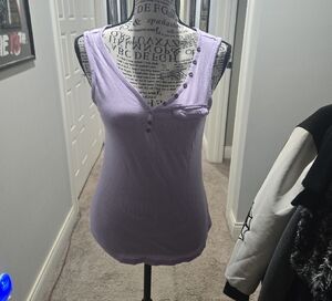 Color Story Lavendar Fitted Sleeveless Tank Top